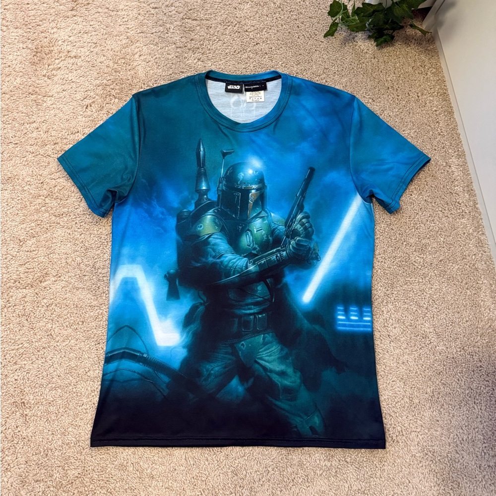 BOBAFETT BFT SHIRT TEE SIZE SMALL NWOT BLACKMILK STAR WARS BOBA FETT GREEN BLUE